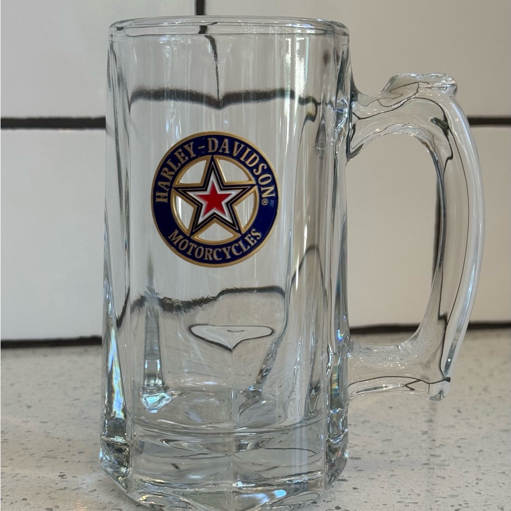 Harley-Davidson Star Logo Glass Mug EUC